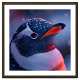 Close Up Penguin With Snowflakes On Head thumbnail