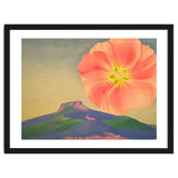Georgia O’Keeffe – Hollyhock Pink with Pedernal (1937) | Vibrant Modernist Floral Landscape of New Mexico thumbnail