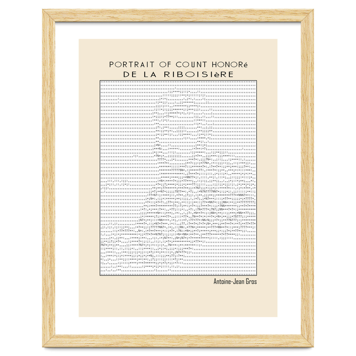 Portrait of Count Honoré de La Riboisière – Antoine-Jean Gros (ascii art)