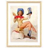 Pinup Sexy Cowgirl Cleaning Her Boots thumbnail