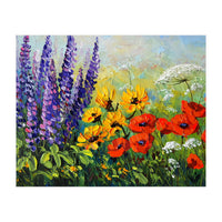 Radiant Summer Wildflower Meadow Oil Painting (Print Only)
