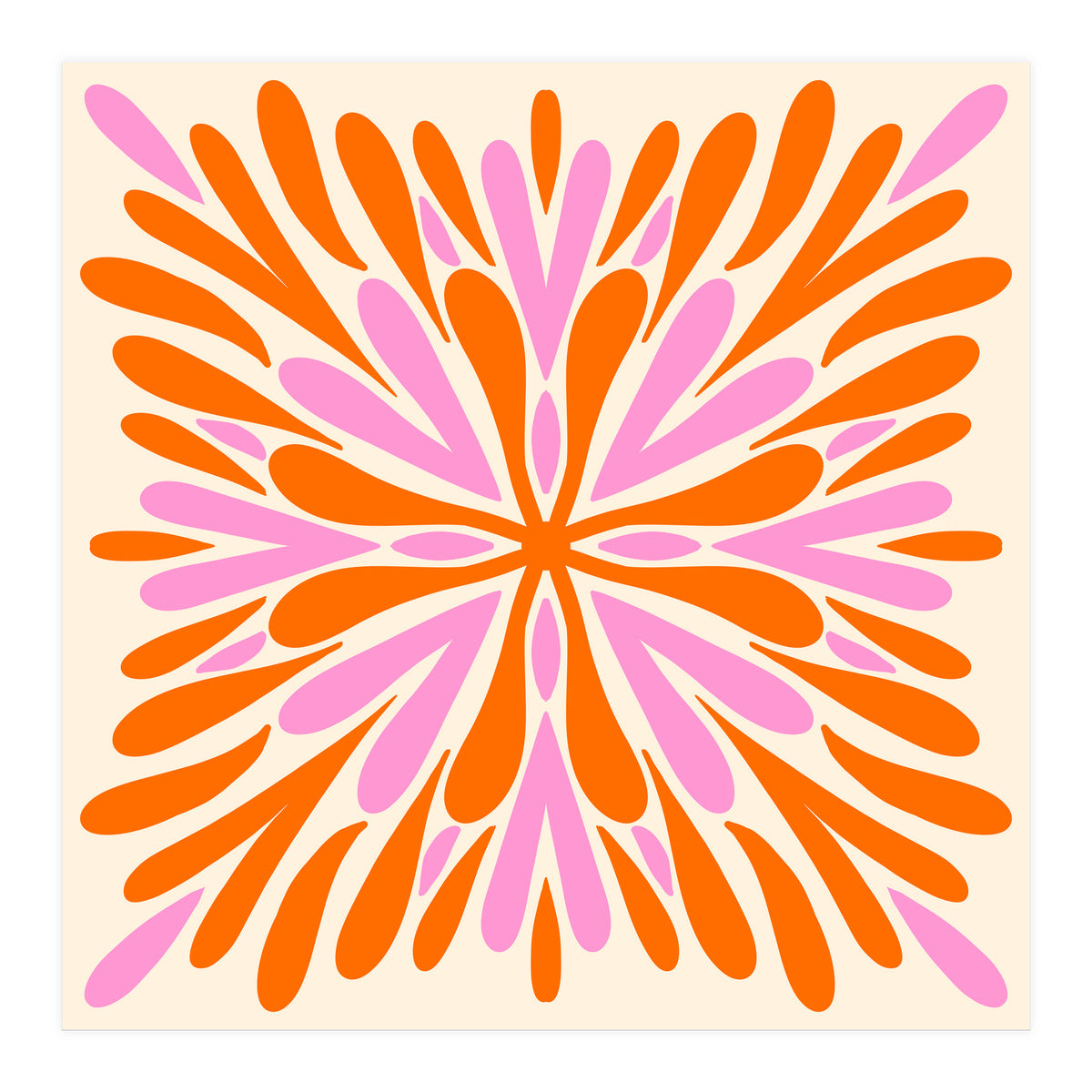 Symmetry Petals - pink and orange (Print Only)