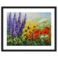 Radiant Summer Wildflower Meadow Oil Painting