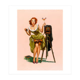 Sexy Pinup Woman On Photo Session (Print Only) thumbnail