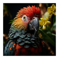 Vibrant Macaw Parrot With Red And Yellow (Print Only)