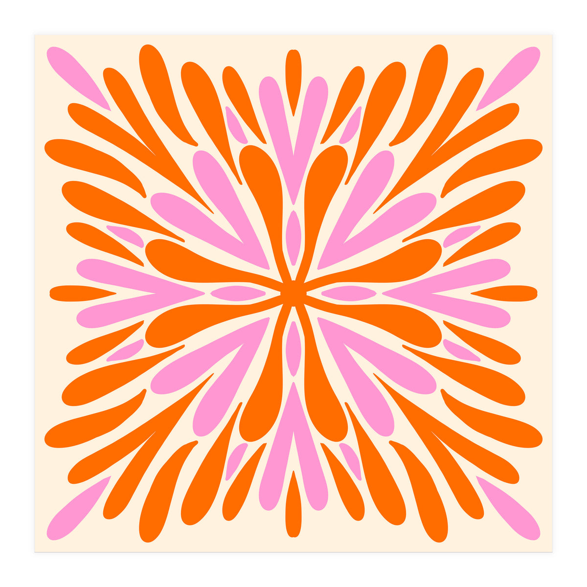 Symmetry Petals - pink and orange (Print Only)
