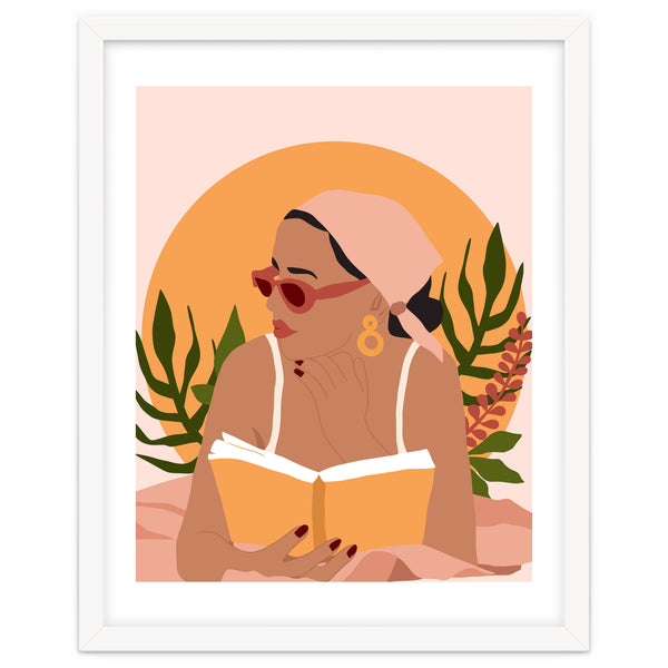 Bohemian Summer, Modern Boho Girl Reader, Books Read Self Care Self Love, Travel Hippie Nomad Black Woman