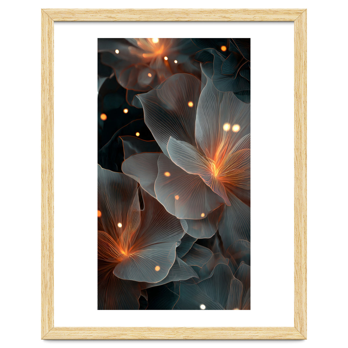 Ethereal Glowing Flora: Abstract Translucent Petals