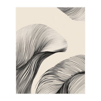 Black And White Flowing Lines Organic Shapes  (Print Only)
