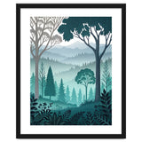 Vibrant Silhouettes in the Misty Teal Highlands thumbnail