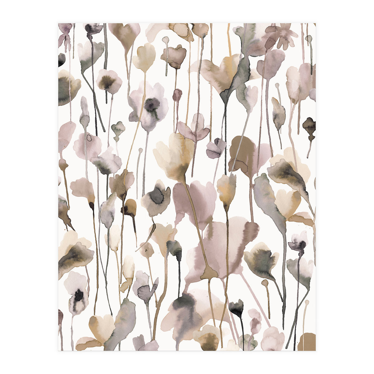 Watercolour Terracotta Wild Flowers (Print Only)