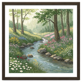 Vibrant Forest Stream Watercolor Painting thumbnail