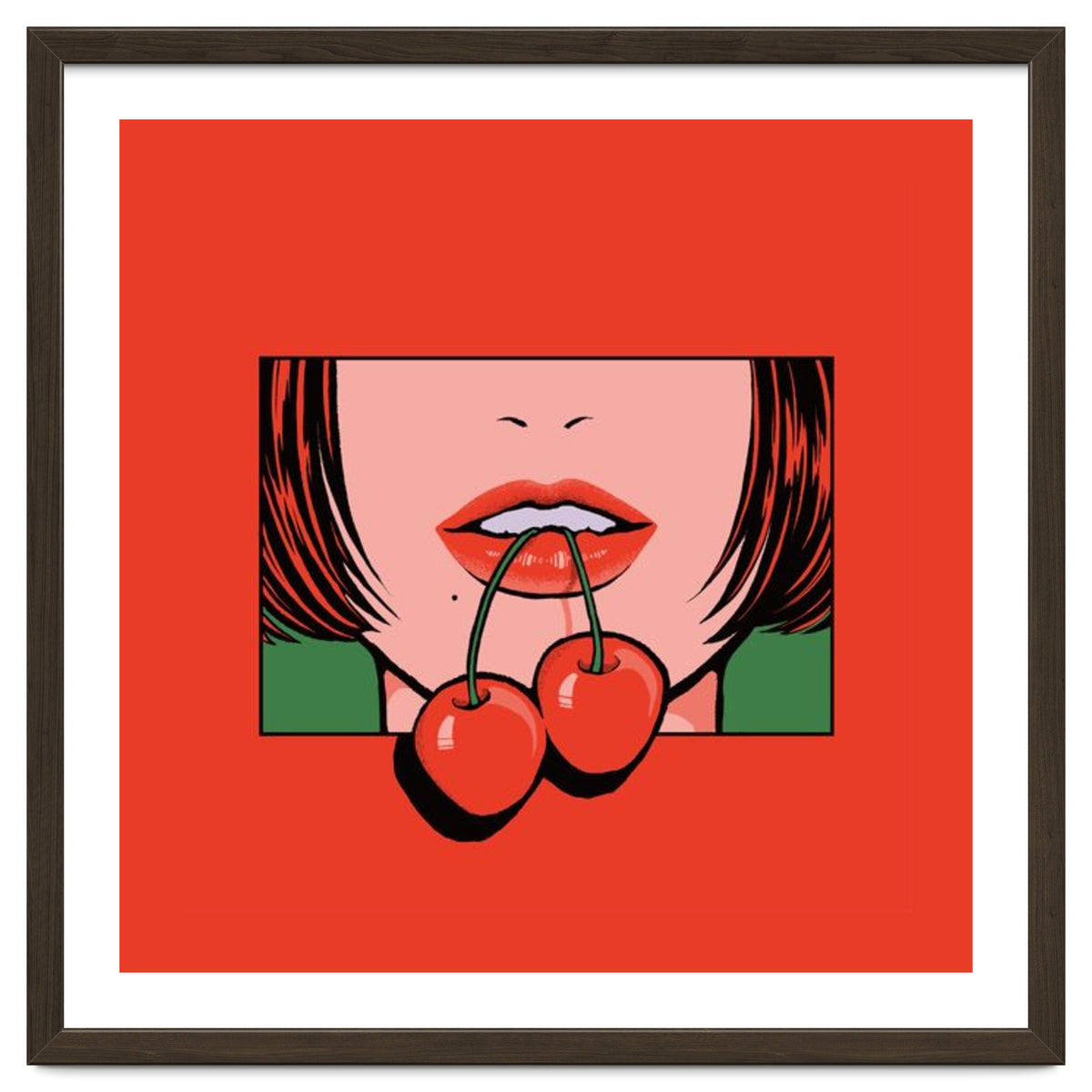 Pop Art Cherry Bold Lips With A Classic Design