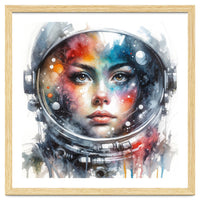 Watercolor Woman Astronaut