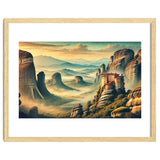 Vintage Greece, Meteora Monasteries Poster thumbnail