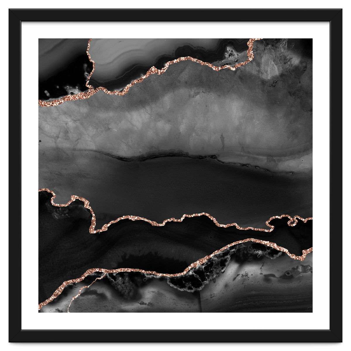 Black & Rose Gold Agate Texture 02