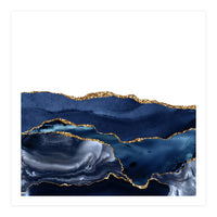 Navy & Gold Agate Texture 21  (Print Only)
