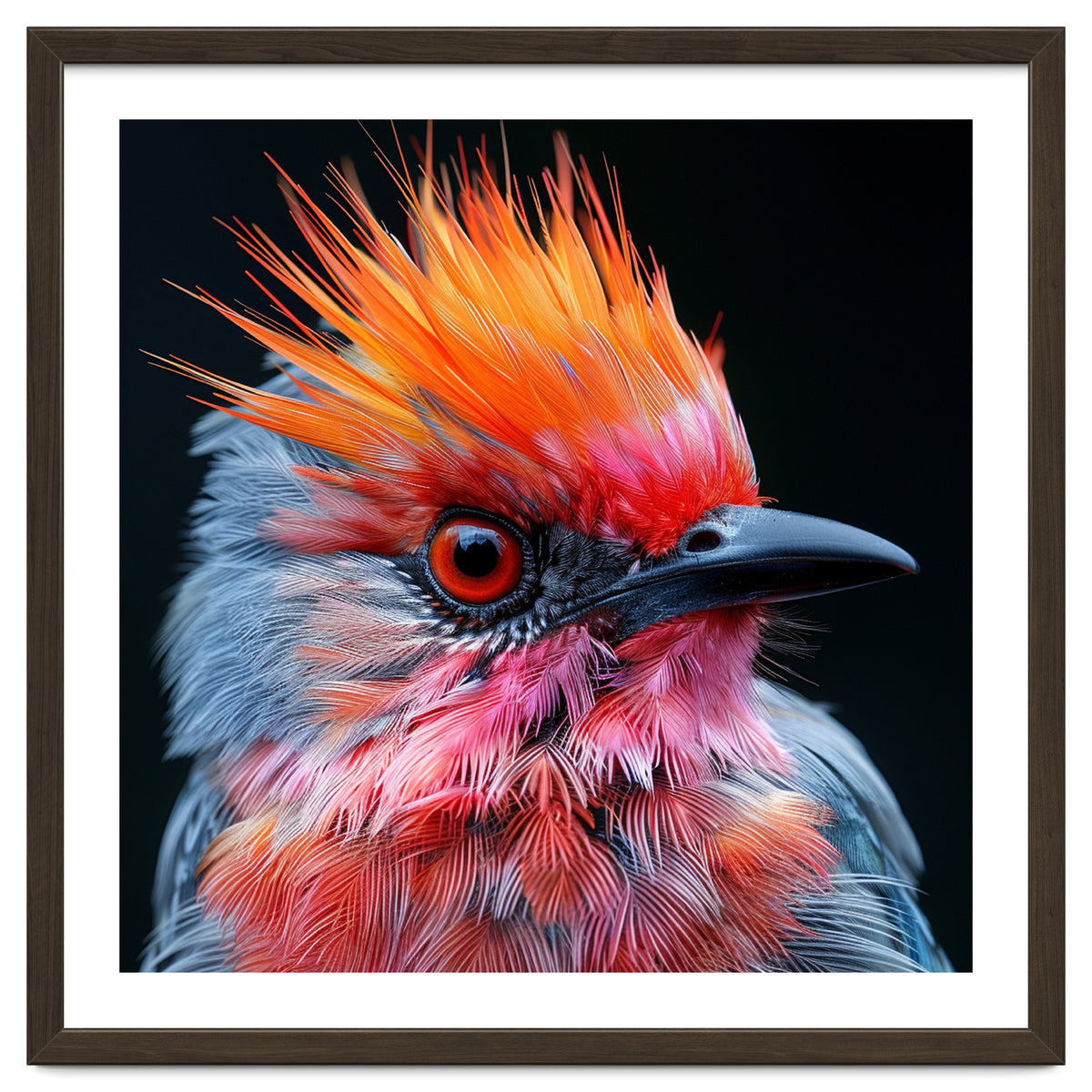 Close Up Of Exotic Bird With Vibrant Plumage