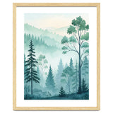 Ethereal Misty Pine Forest Watercolor Art thumbnail