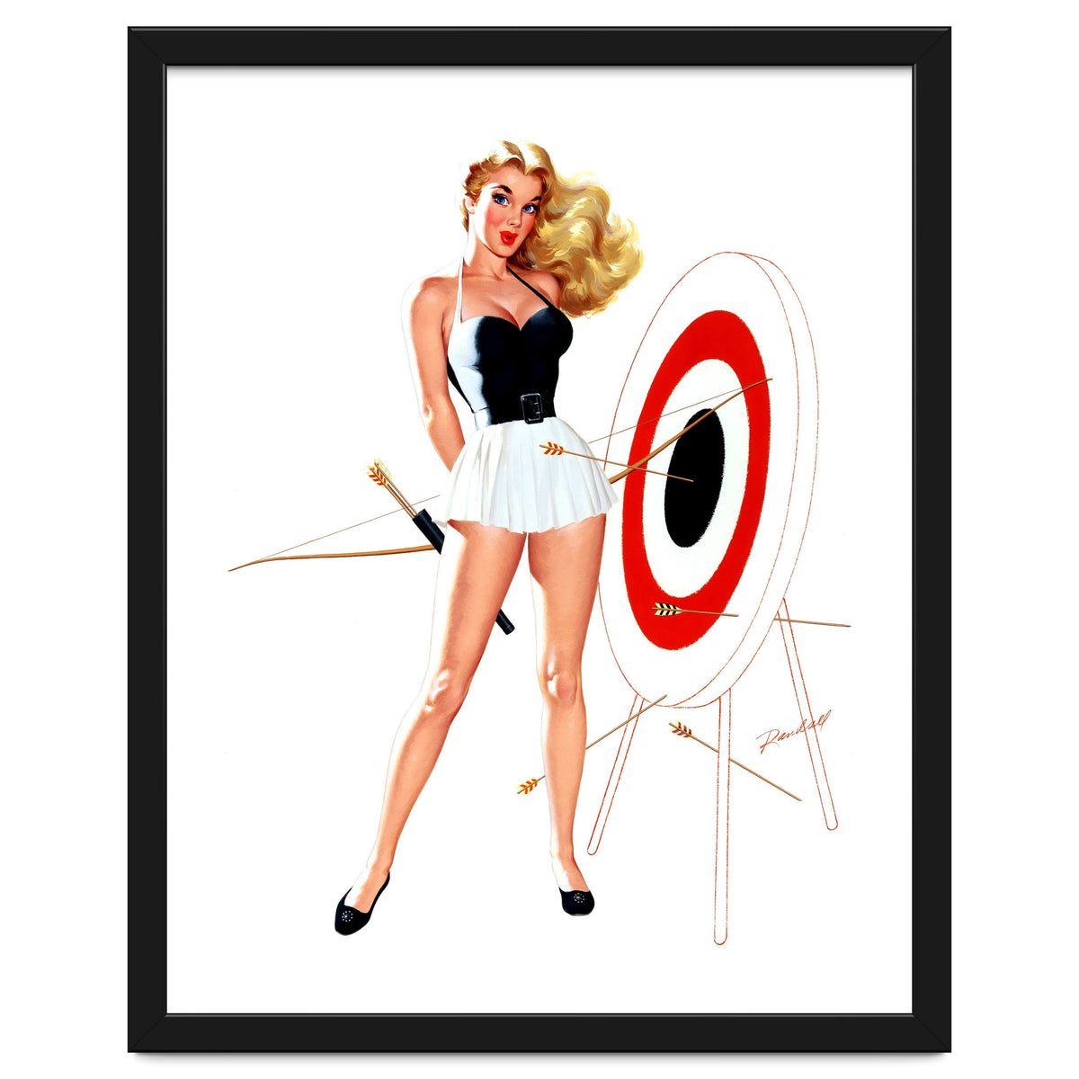 Pinup Girl Posing With Target