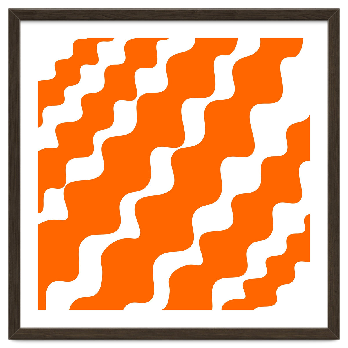 Slanting Orange Wavy Pattern