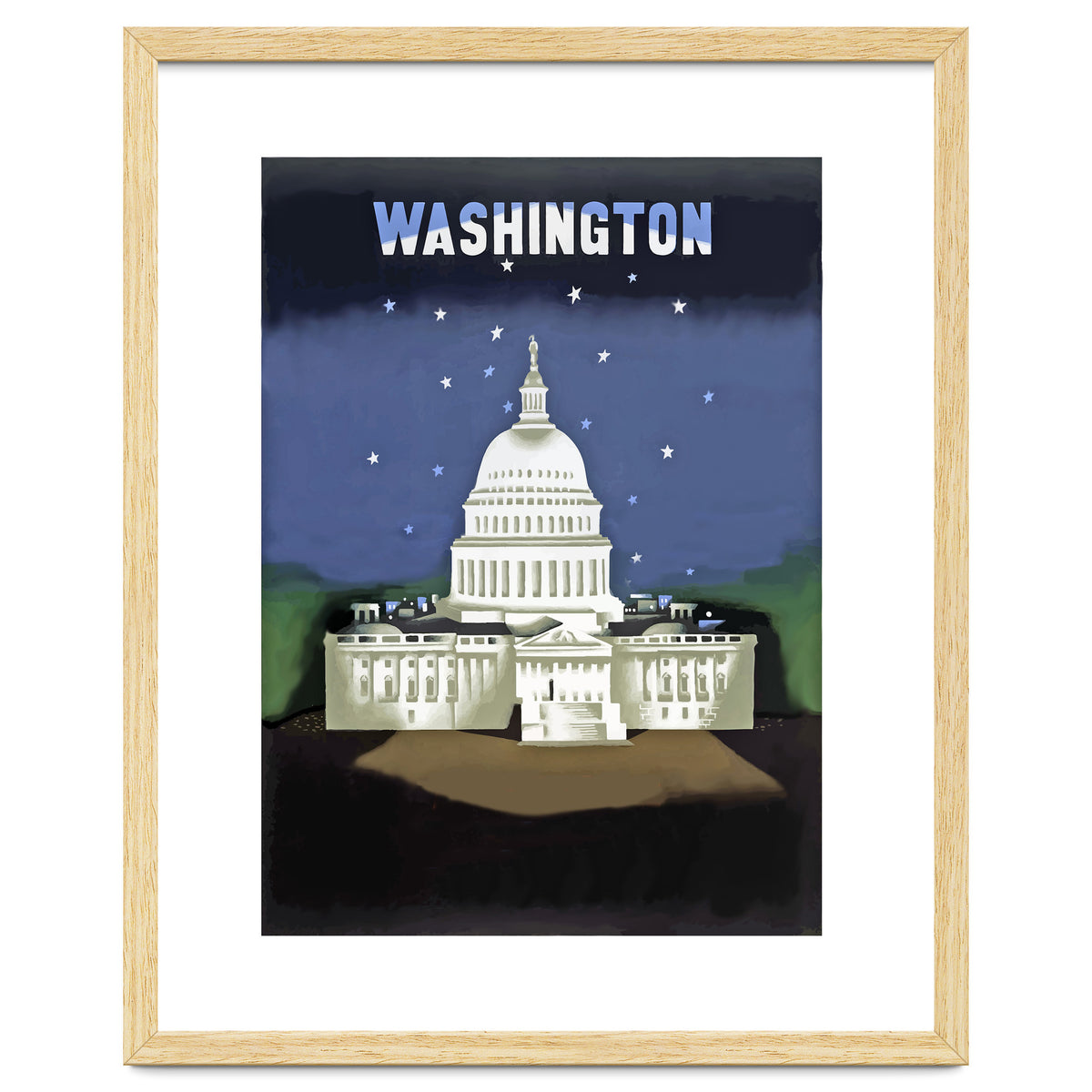 Washington, White House at Night