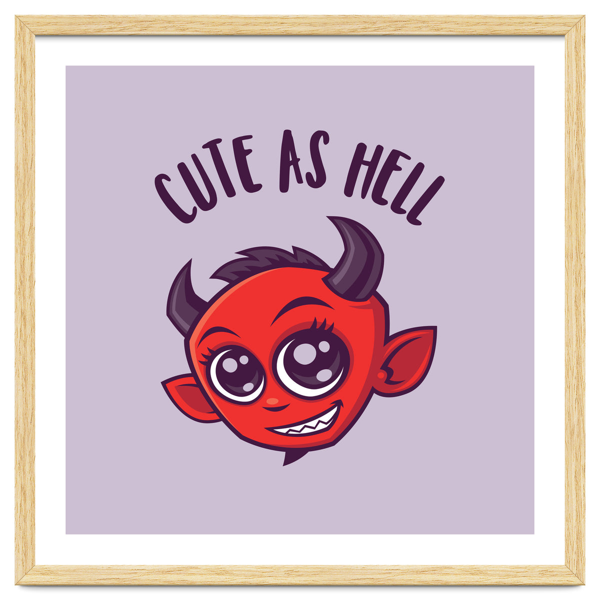 Cute as Hell Devil with Dark Text