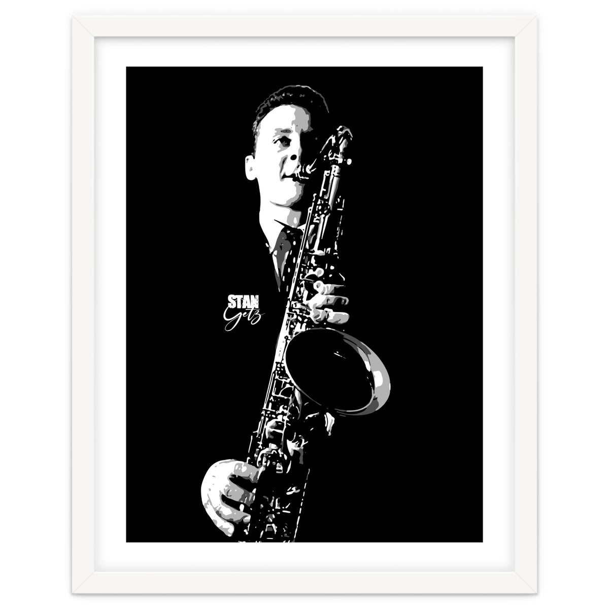 Stan Getz American Jazz Saxophonist in Grayscale