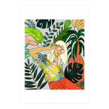 Spring Break, Tropical Bohemian Travel Line Art, Woman Fashion Palm Forest Jungle Watercolor Nature (Print Only) thumbnail