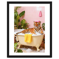 Leopard in Bathtub, Surreal Bathroom Scene