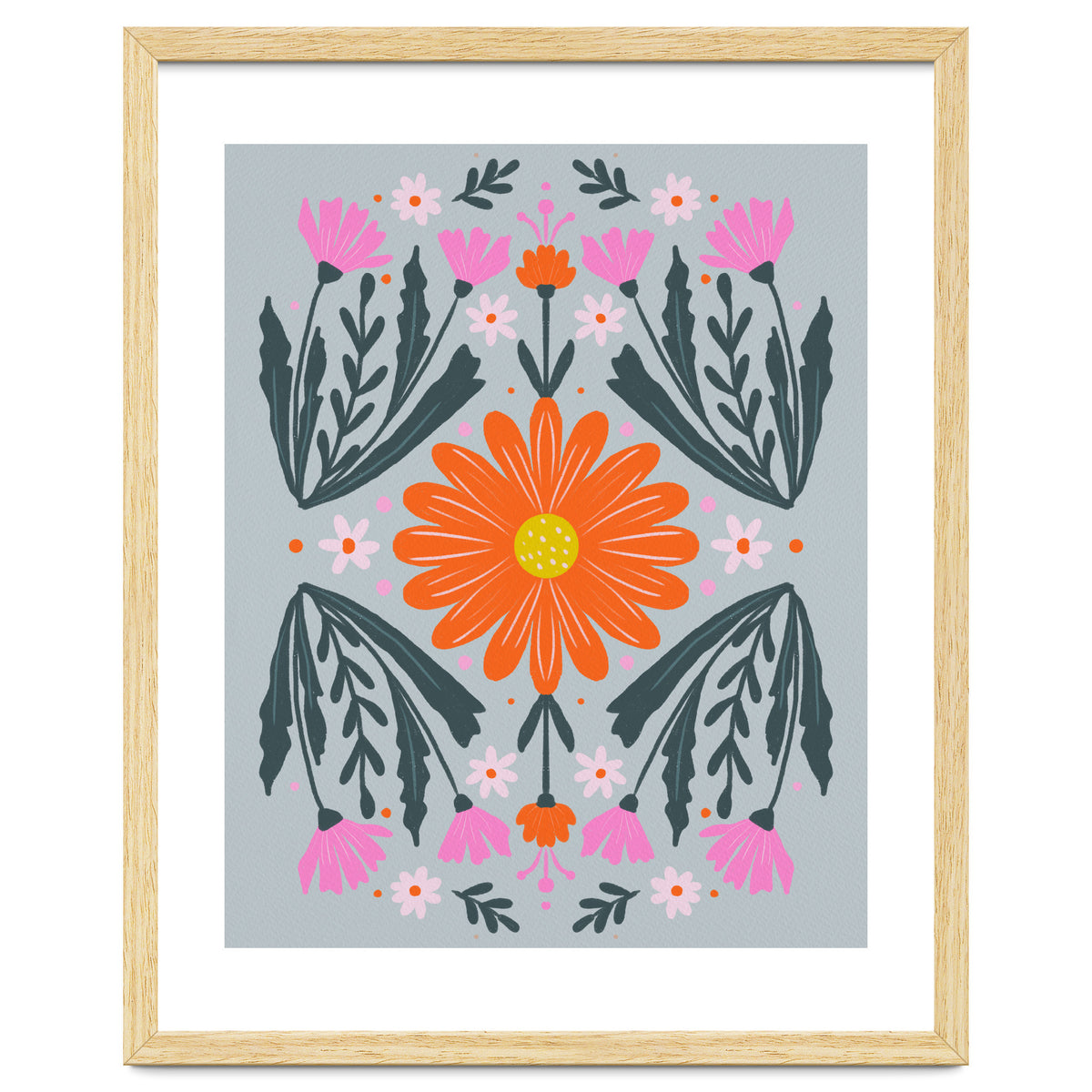 Orange Flower with pink buds