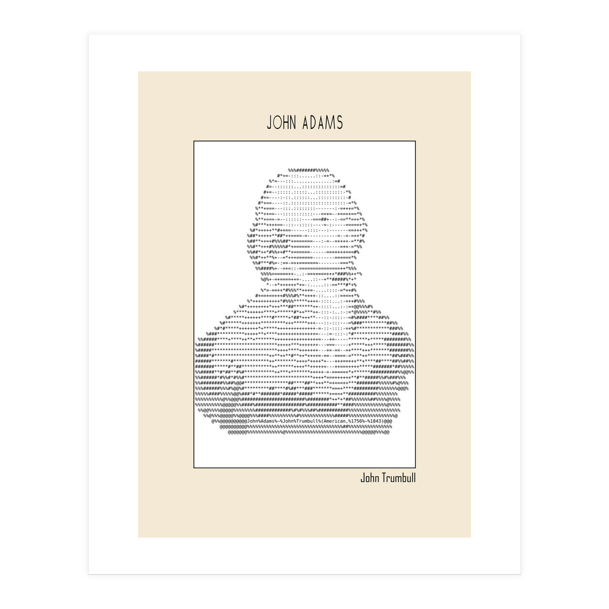 John Adams – John Trumbull (ascii Art) (Print Only)