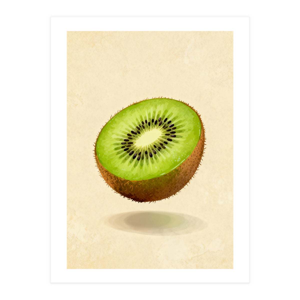 Kiwi Slice, Watercolor Fruit, Fresh Green Art (Print Only)
