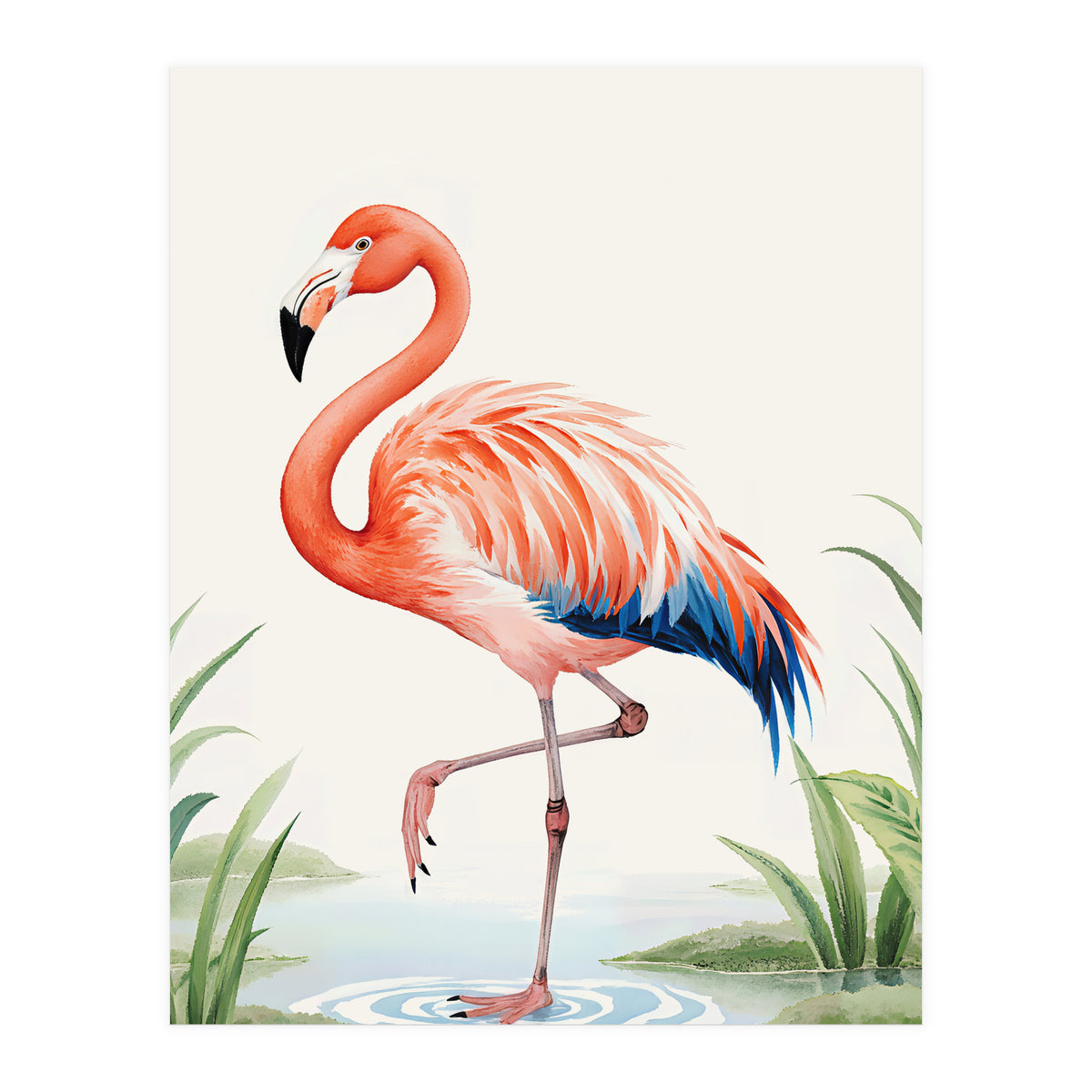 Flamingo Watercolor Illustration (Print Only)