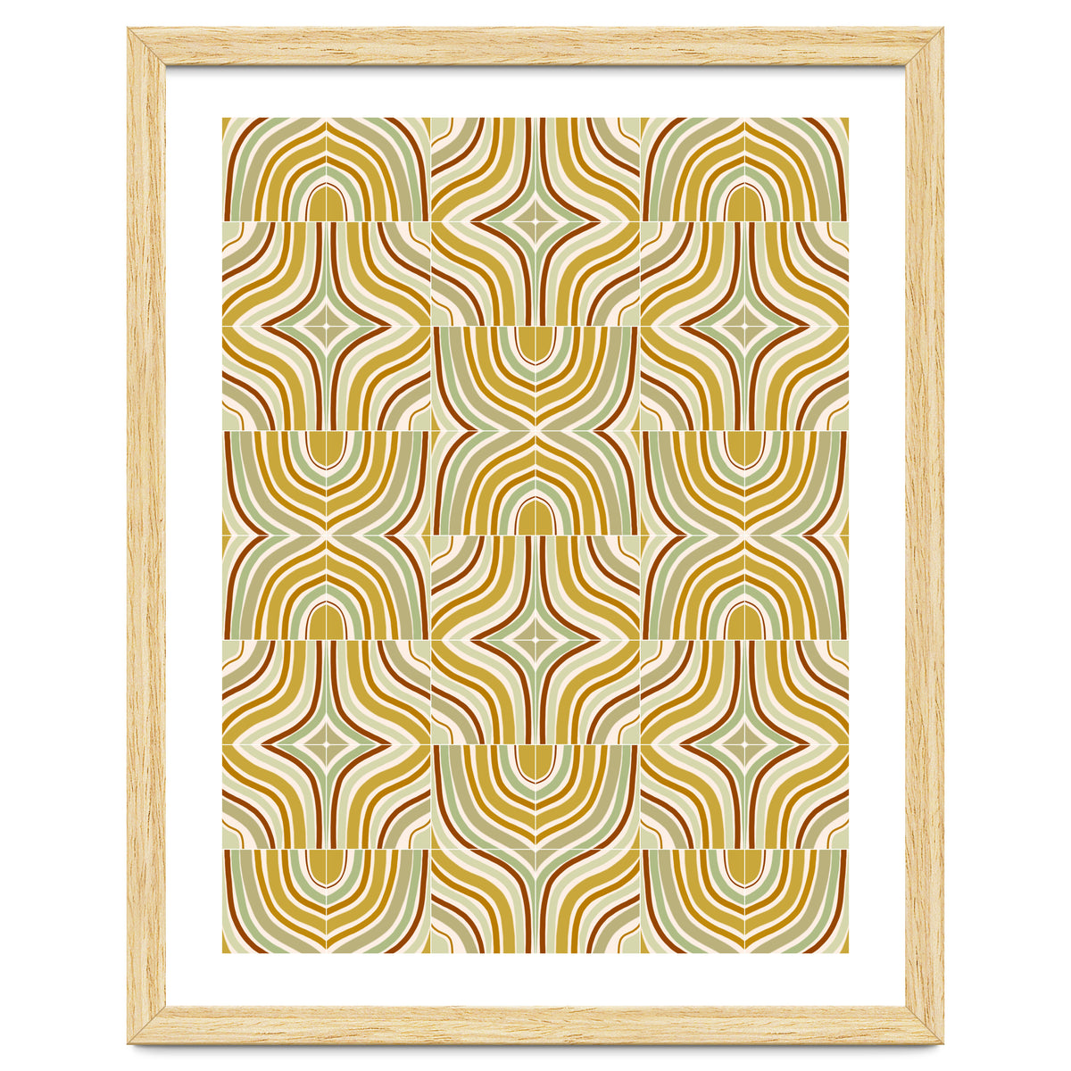 Ochre Retro Marbled Tiles