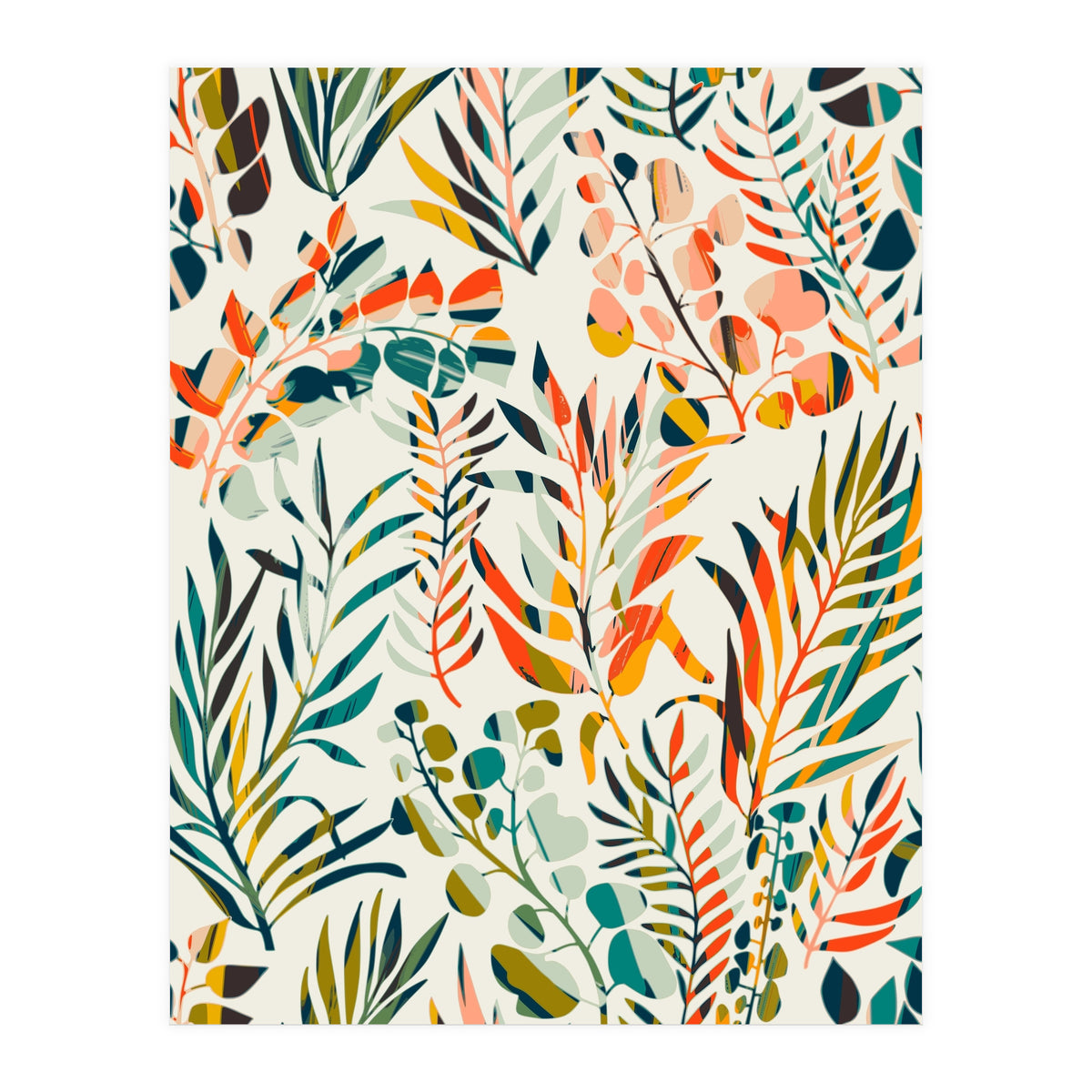 Colorful Leaves Pattern (Print Only)