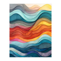 Abstract Layered Wave Landscape (Print Only)