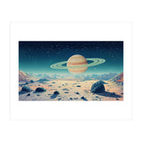 Alien Horizon: Saturn-Inspired Planetary Landscape (Print Only) thumbnail