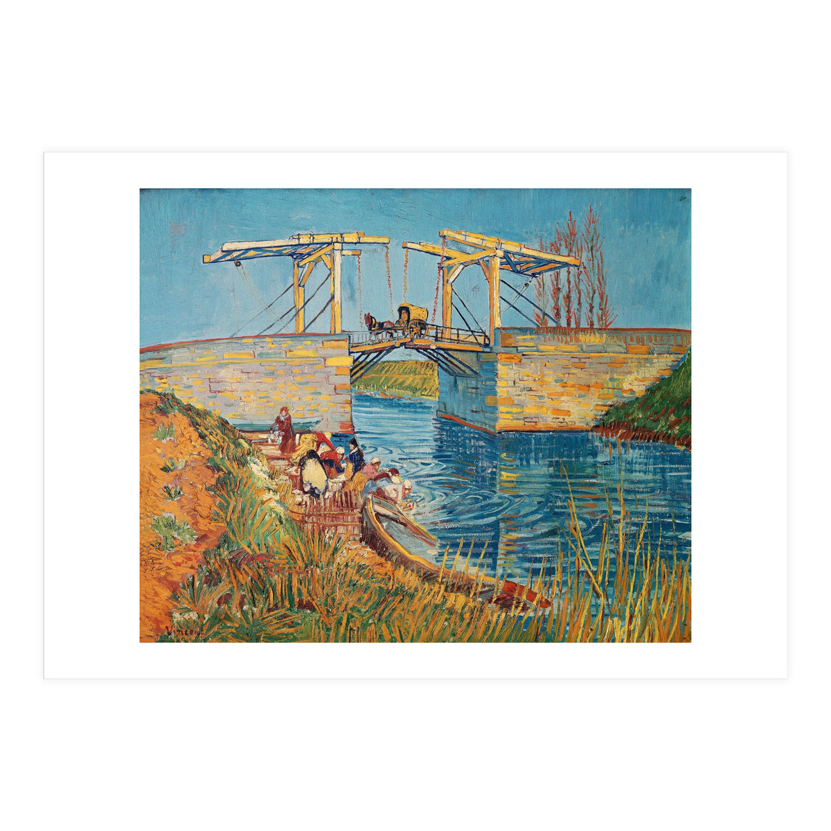 Drawbridge at Arles with a group of washerwomen (pont de Langlois, Arles, France). (Print Only)