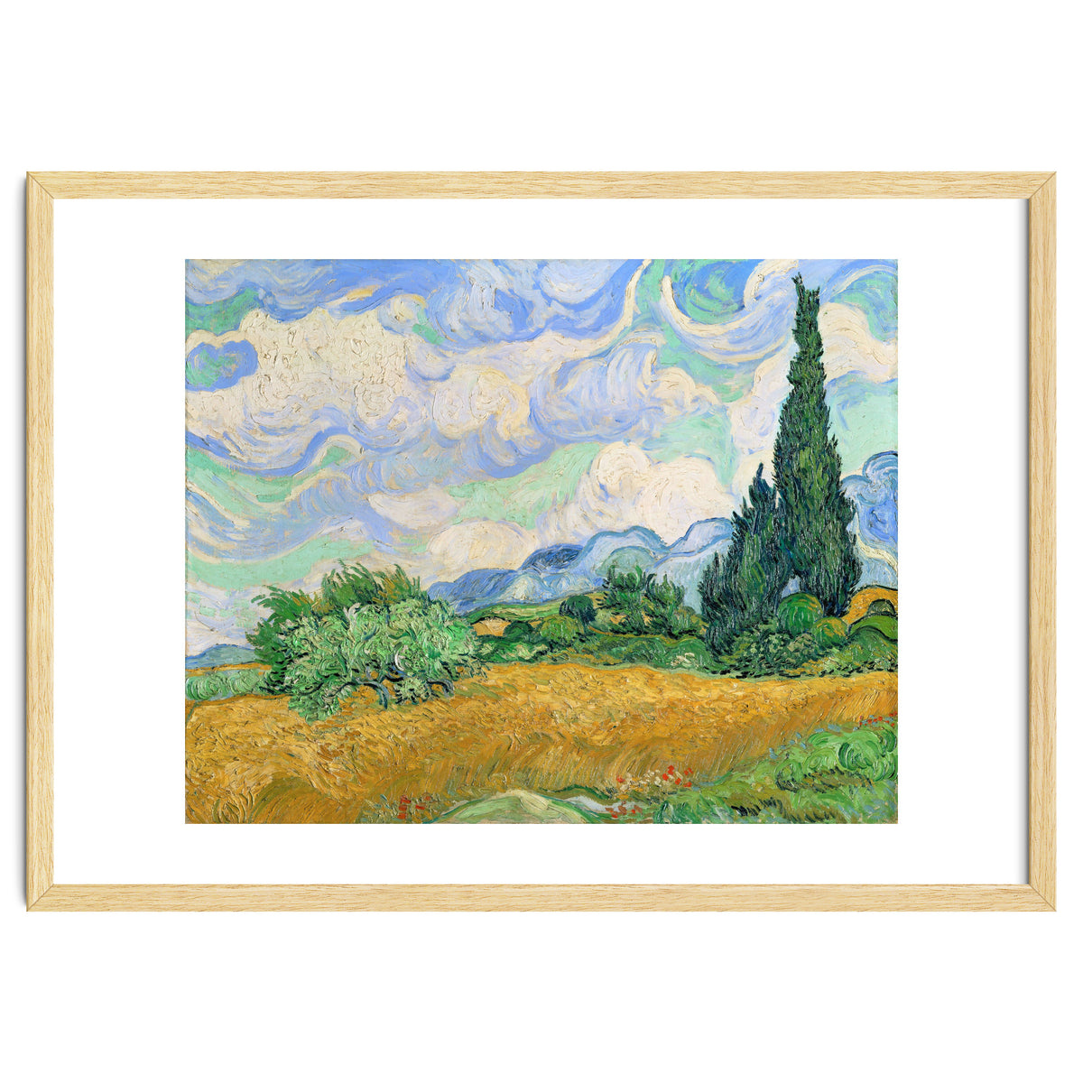 Wheat Field with Cypresses.
