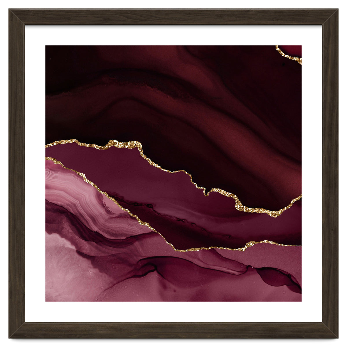 Burgundy & Gold Agate Texture 12