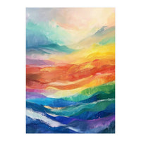 Vibrant Impasto Abstract Landscape Painting (Print Only)