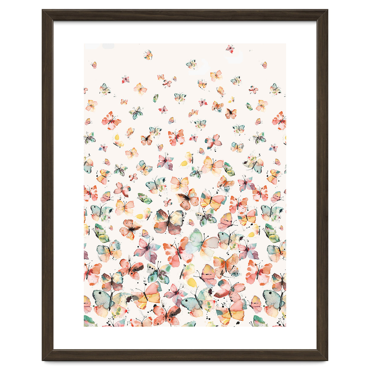 Watercolor Spring Butterflies Apricot