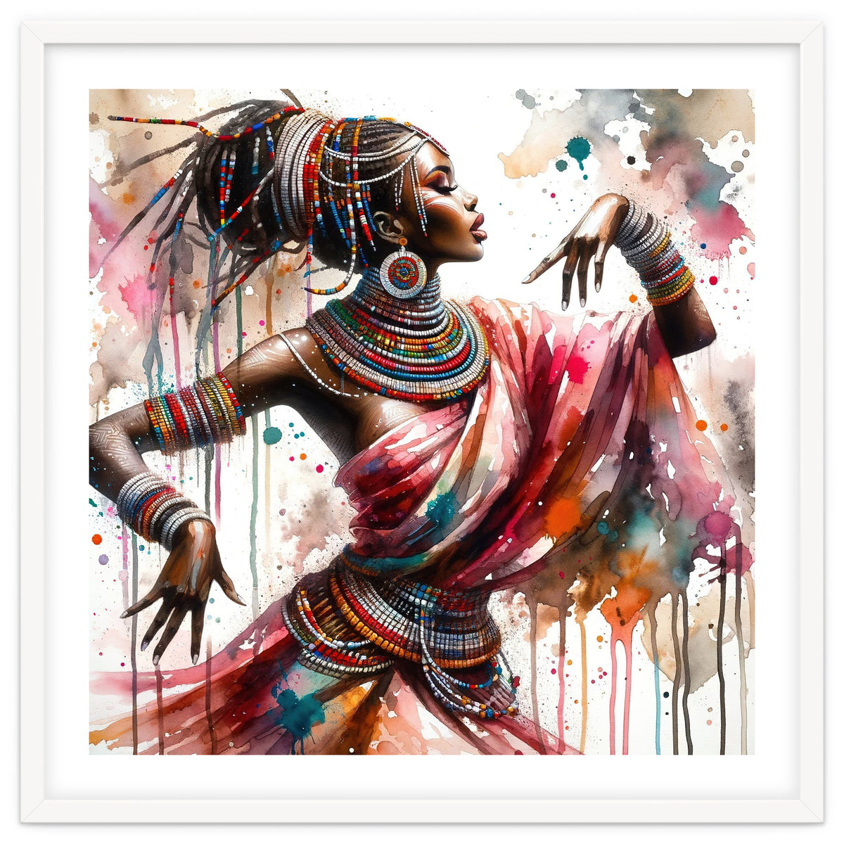 Watercolor African Dancer #1