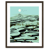 Dreamy Lake, Pastel Nature Botanical Jungle Landscape, Travel Pond Forest Plants Bohemian, Eclectic Scenic thumbnail