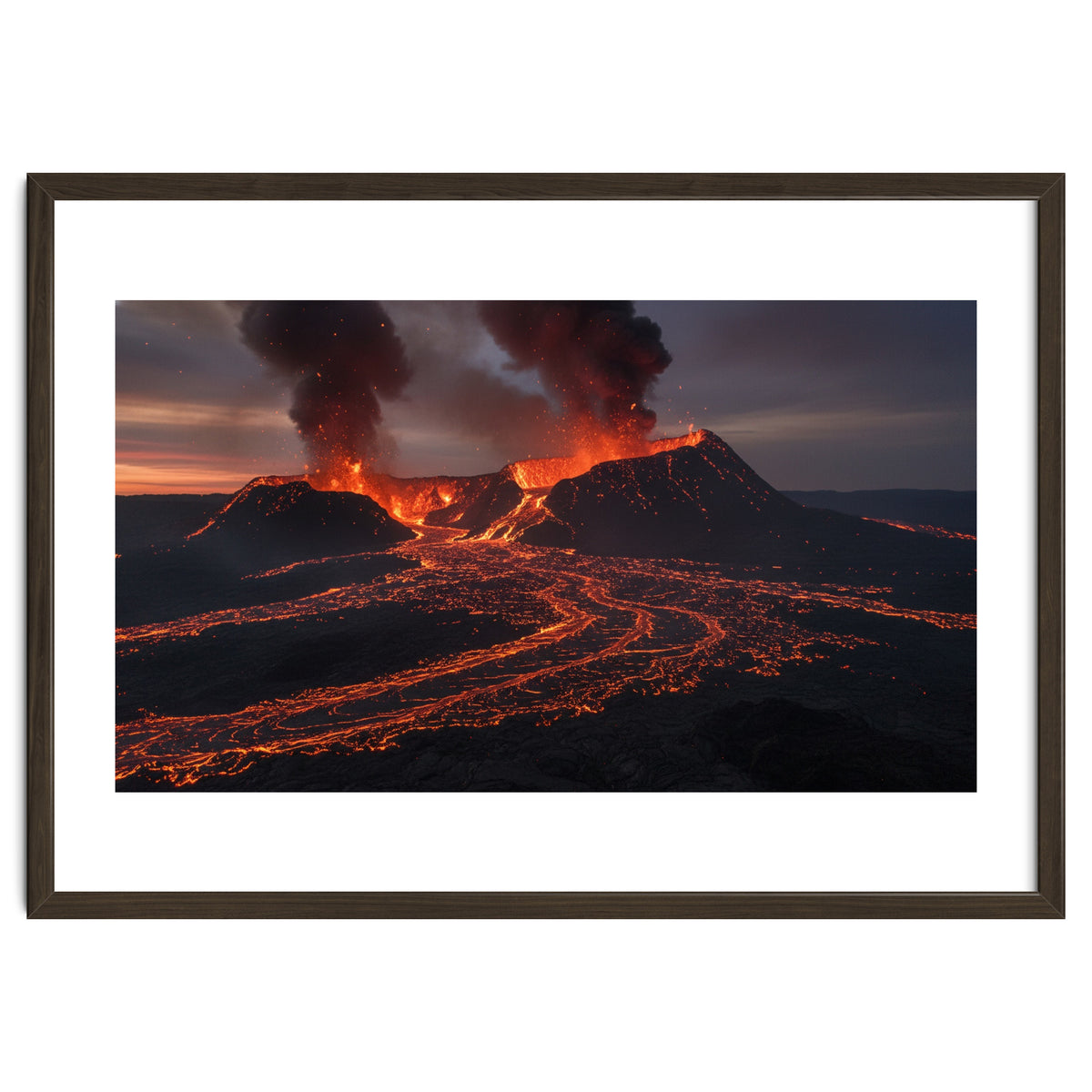 Volcanic Fury: Erupting Mountain Landscape