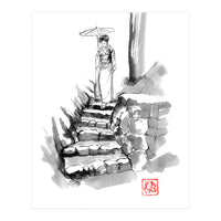 woman Descending Stairs (Print Only)
