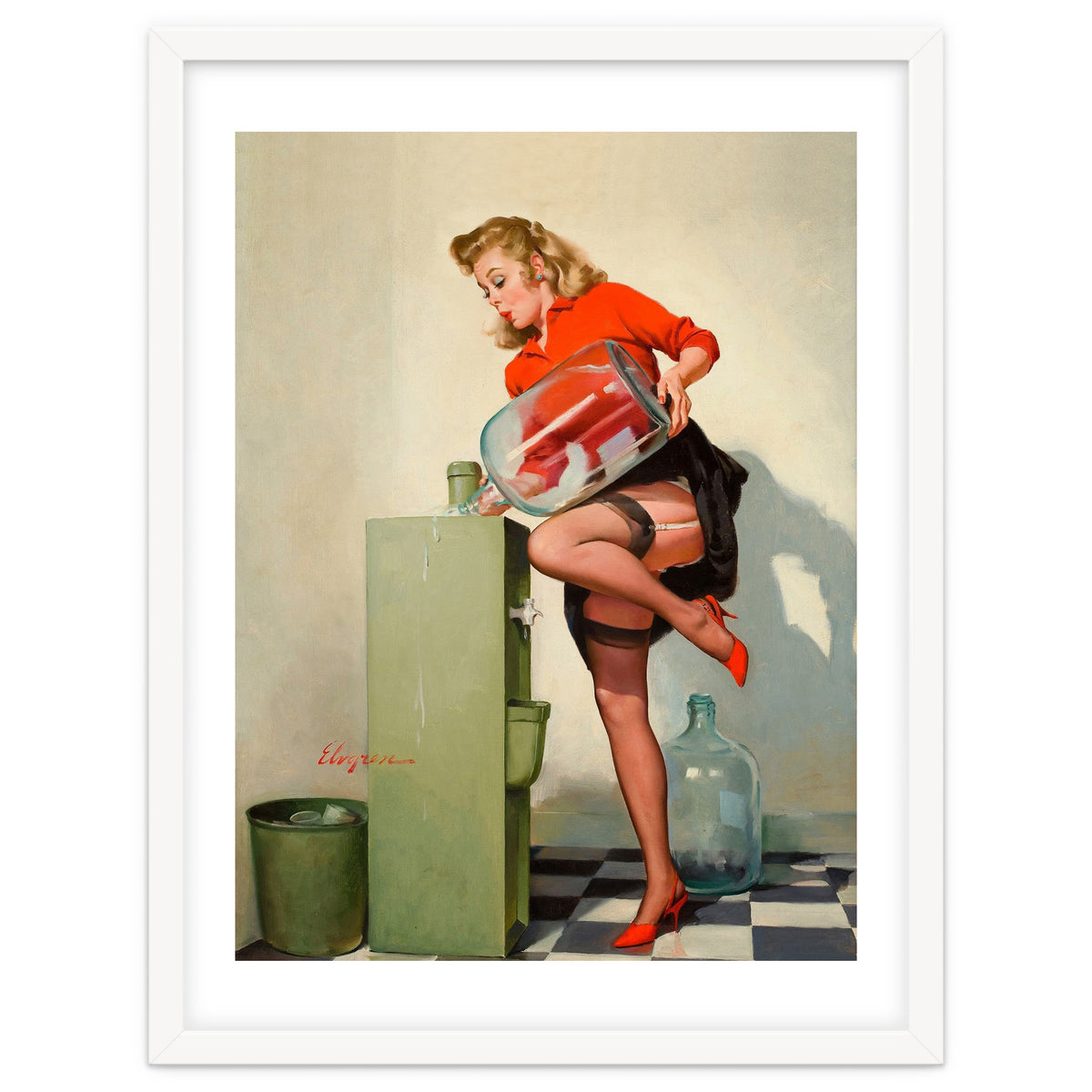 Pinup Sexy Water Cooler Girl