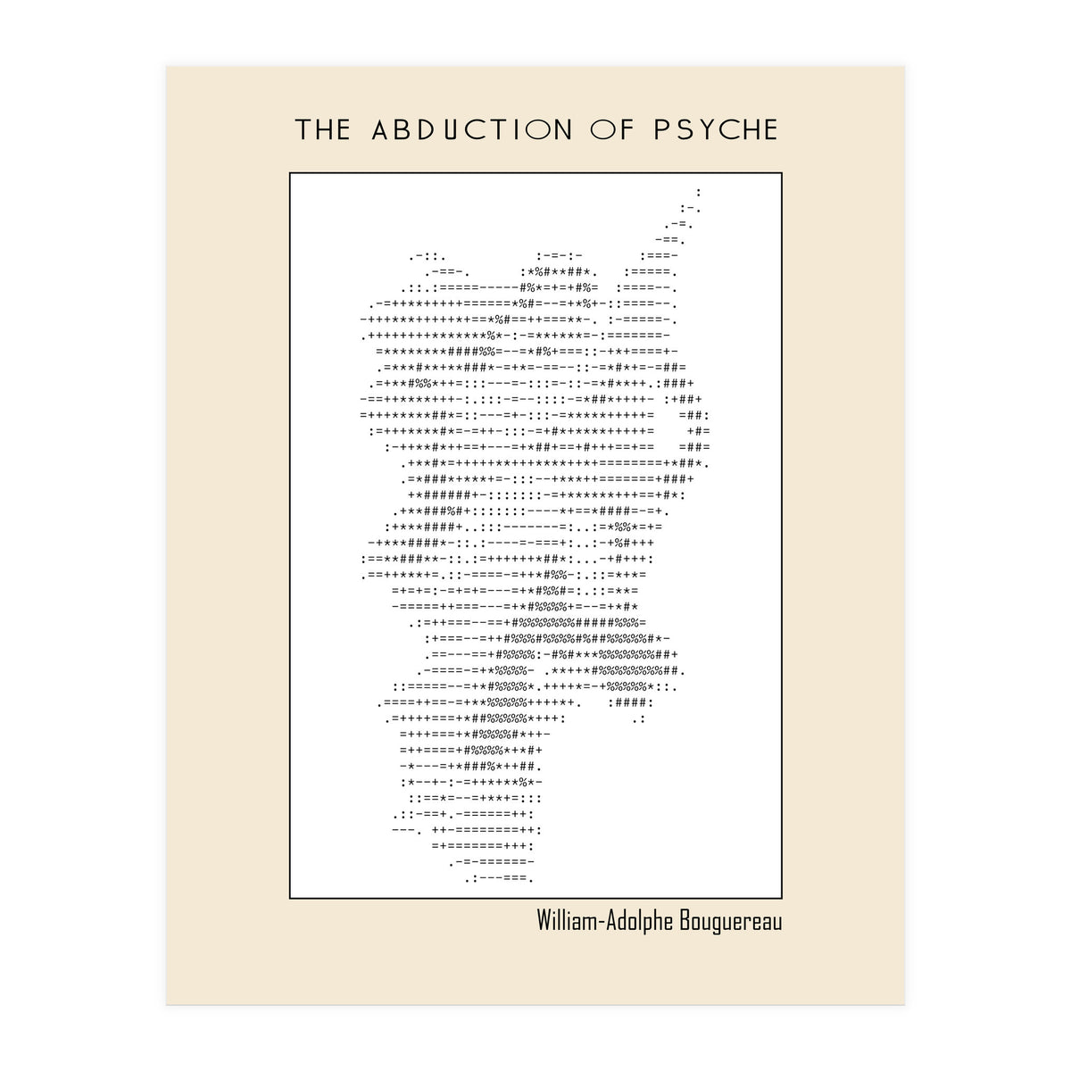 The Abduction of Psyche (1895) – William-Adolphe Bouguereau (ascii art)  (Print Only)