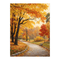 Original Autumn Park Landscape Oil Painting Style (Print Only)
